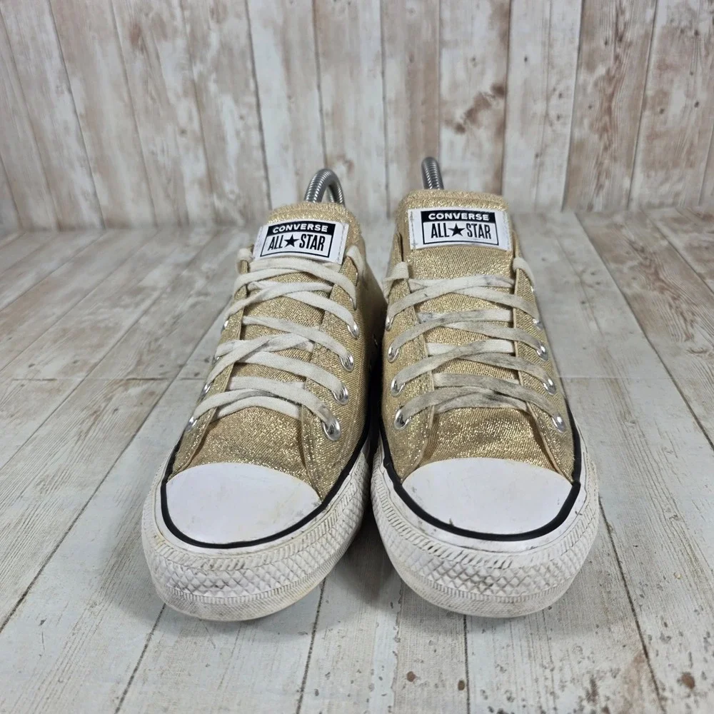 Converse Chuck Taylor All Star Low Top Glitter Gold Sneakers‎ Women's Size 7 - Picture 4 of 8